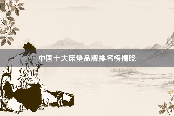 中国十大床垫品牌排名榜揭晓
